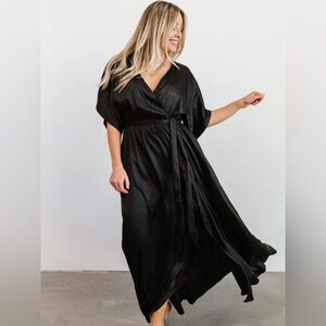 Black Wrap Maxi Dress with Belt